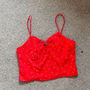 - Superdown Polka Dot Tie Top SMALL   - H452